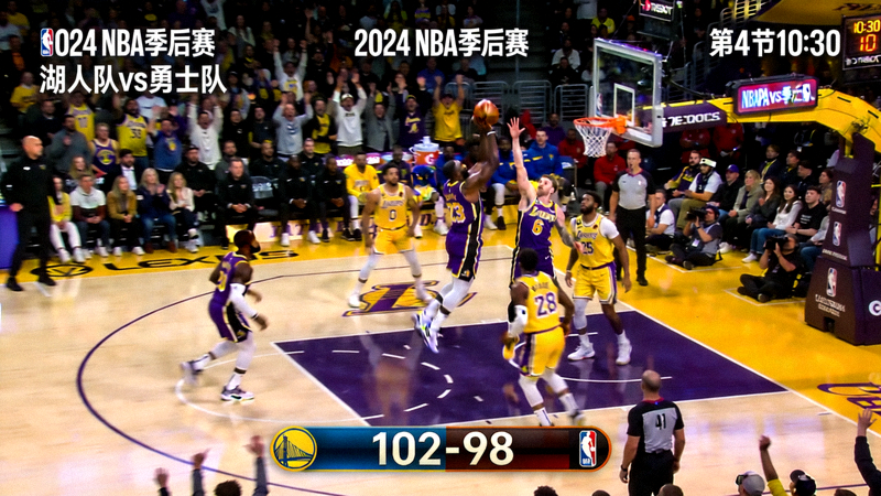NBA季后赛湖人队对阵勇士队的比赛直播